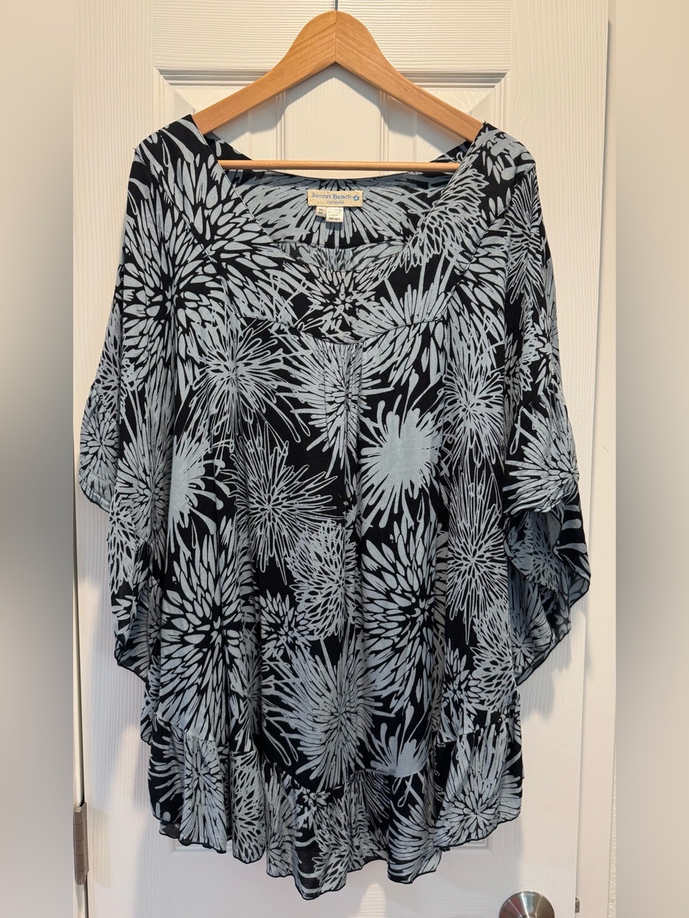 Light Blue Floral Print Cover Up